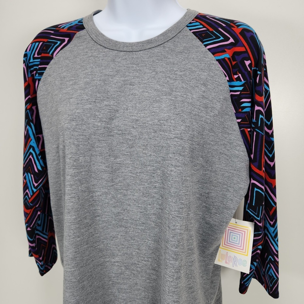 LulaRoe Randy 3/4 Raglan Sleeves T-Shirt Shirt‎ Size Large NWT